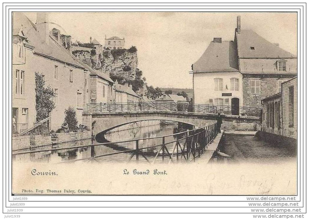 -50% .  COUVIN ..-- Grand  Pont . 1904 Vers MONS ( Mr François COLMANT ) . Voir Verso . - Couvin