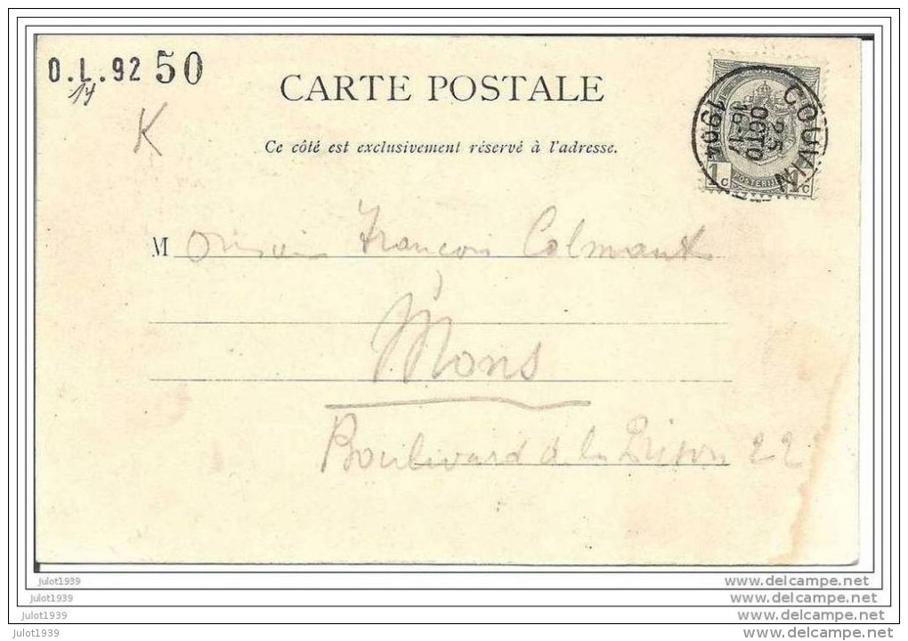 -50% .  COUVIN ..-- Grand  Pont . 1904 Vers MONS ( Mr François COLMANT ) . Voir Verso . - Couvin