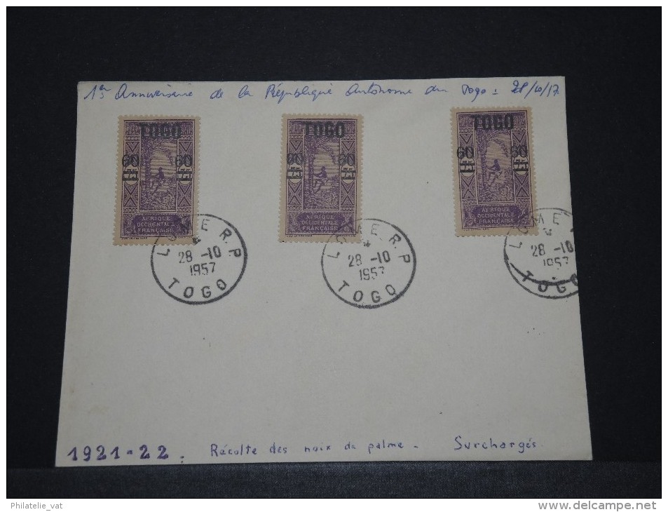 TOGO - Env Anniversaire De La Rep Autonome - Oct 1957 - A Voir - P17852 - Storia Postale