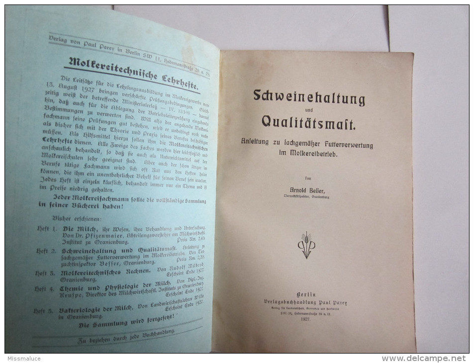 Allemagne Livre Schweinehaltung Und Qualitatsmaft Arnold Beffer Berlin - Alemania Todos