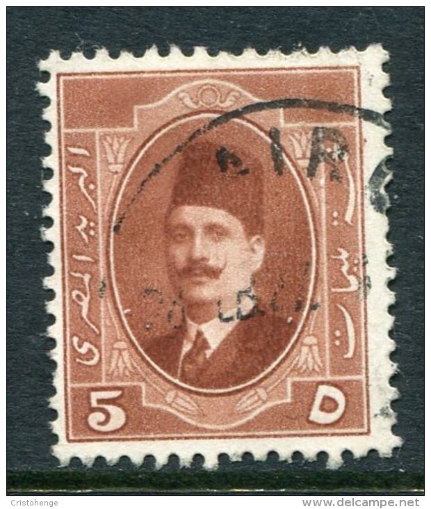Egypt 1923-24 King Fuad I - 5m Chestnut Used (SG 115) - Used Stamps