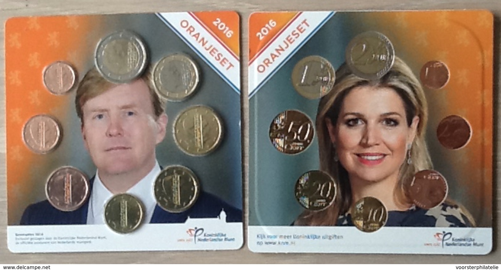 NETHERLANDS ORANJESET 8 EURO COINS ++ PICTURES SHOW FRONT AND REVERSE SITE++ 8 COINS INCL 1 AND 2 CT - Mint Sets & Proof Sets