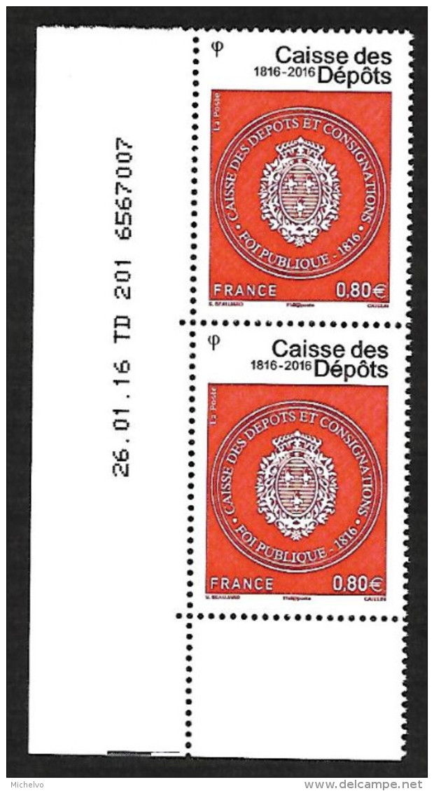 France 2016 - Yv N° 5045 ** - Caisse Des Dépôts - Neufs