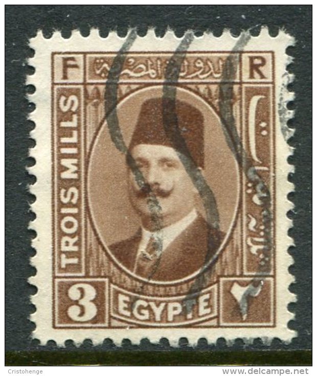 Egypt 1927-37 King Fuad I - 3m Pale Brown Used (SG 150) - Used Stamps