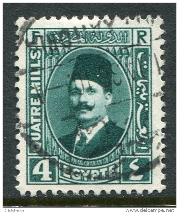 Egypt 1927-37 King Fuad I - 4m Deep Blue-green Used (SG 155) - Used Stamps