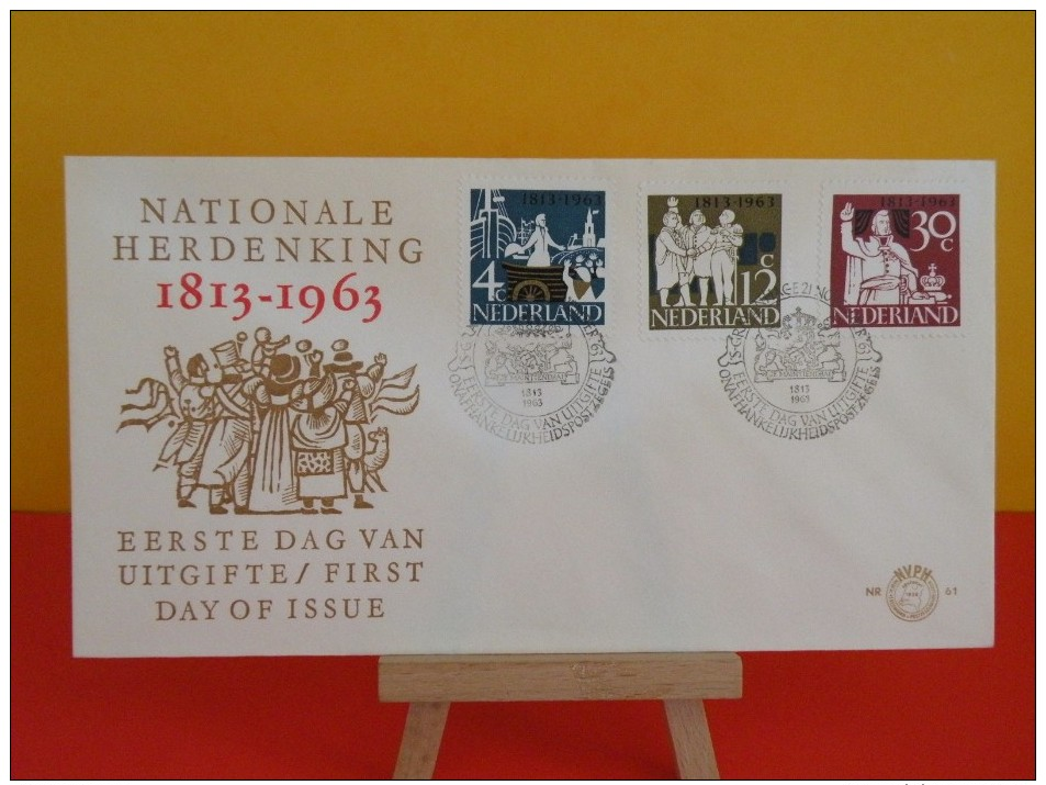 Pays Bas/Néderland-Nationale Herdenking Eerste Dag Van Uitgifte/La Commémoration Nationale Le 1er Jour 1813/1963 - Lettres & Documents