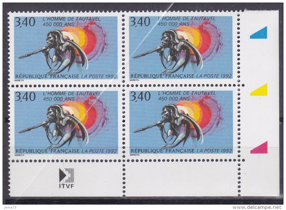 N° 2759 L´Homme De Hautaverl : Beau Bloc De 4   Timbres Neuf Impéccable - Nuovi