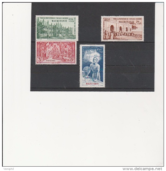 MAURITANIE-  POSTE AERIENNE  N° 6 A 9  NEUF  X  ANNEE 1942 - Neufs