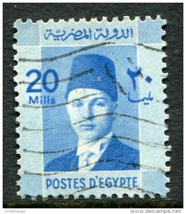 Egypt 1937-44 Investiture Of King Farouk - 20m Pale-blue Used (SG 257) - Oblitérés