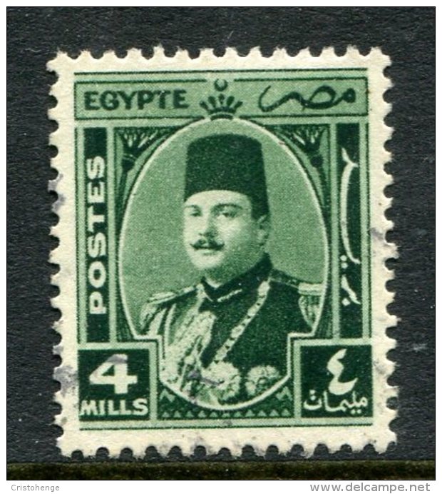 Egypt 1944-52 King Farouk - 4m Green Used (SG 294) - Usados