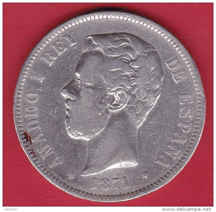 Espagne - 5 Pésétas 1871 - Alfonso I - Argent - TB - Altri & Non Classificati