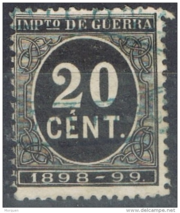 Sello 20 Cts Impuesto De Guerra 1898, VARIEDAD De Impresion º - Oorlogstaks