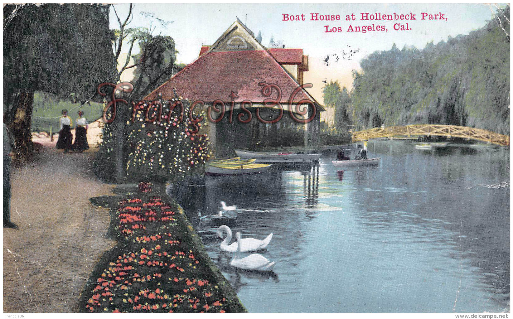 California - Boat House At Hollenbeck Park - Los Angeles - 2 SCANS - Los Angeles