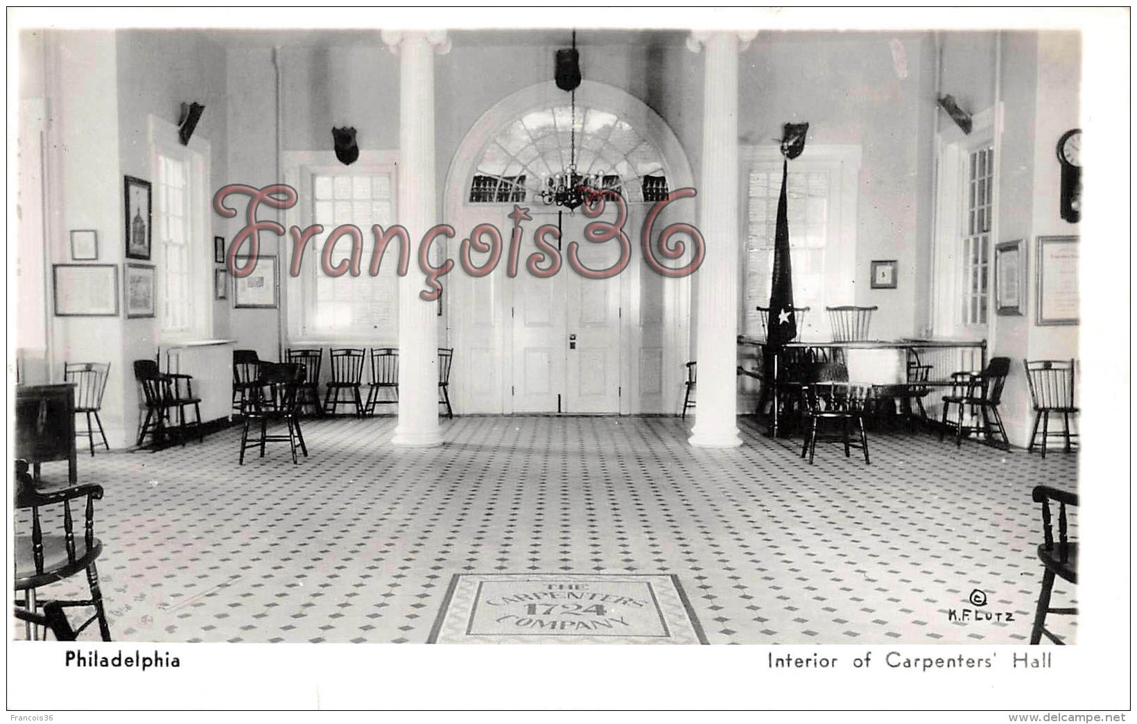 Pennsylvania - Interior Of Carpenters' Hall - Philadelphia - 2 SCANS - Philadelphia