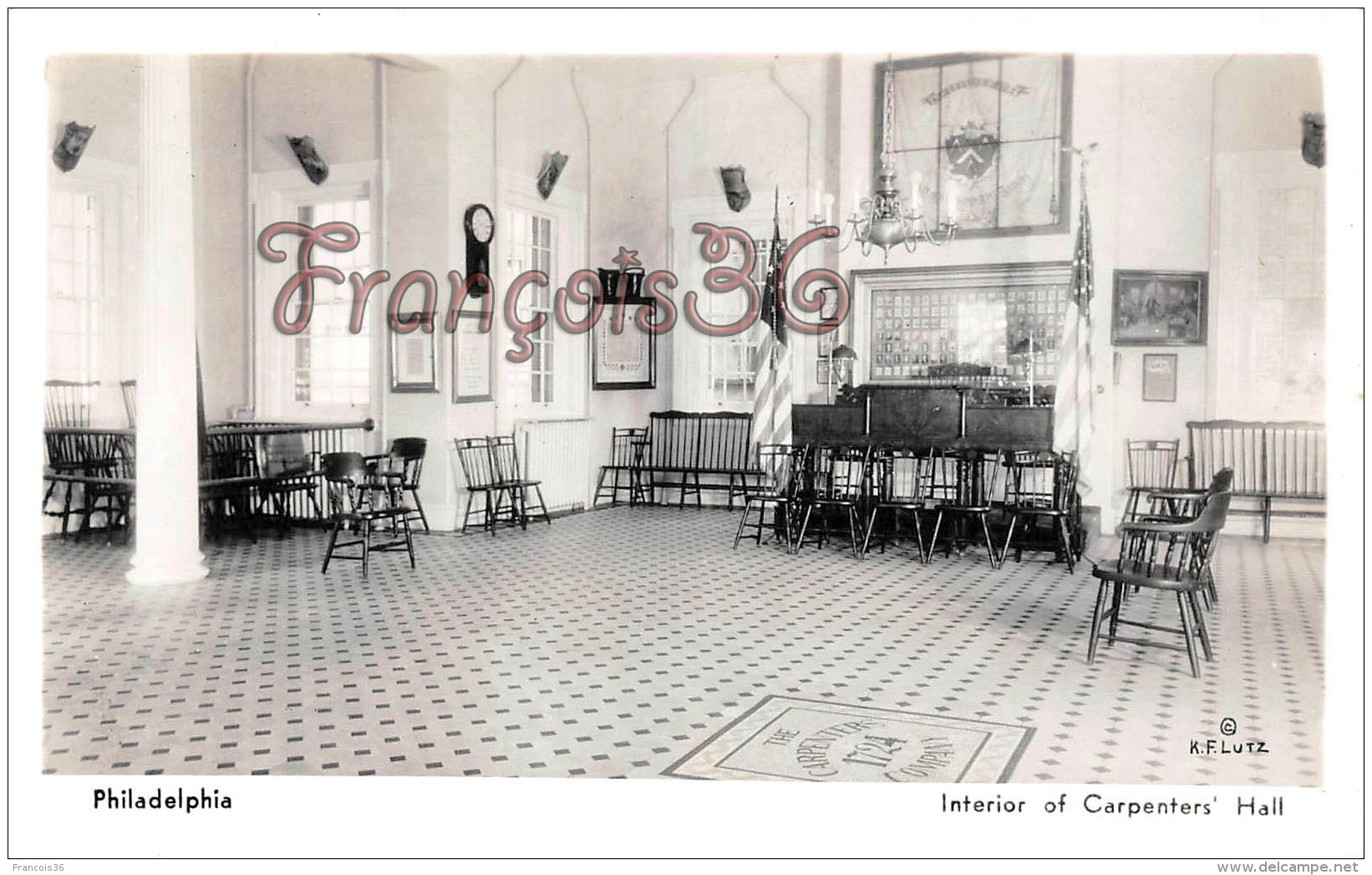 Pennsylvania - Interior Of Carpenters' Hall - Philadelphia - 2 SCANS - Philadelphia