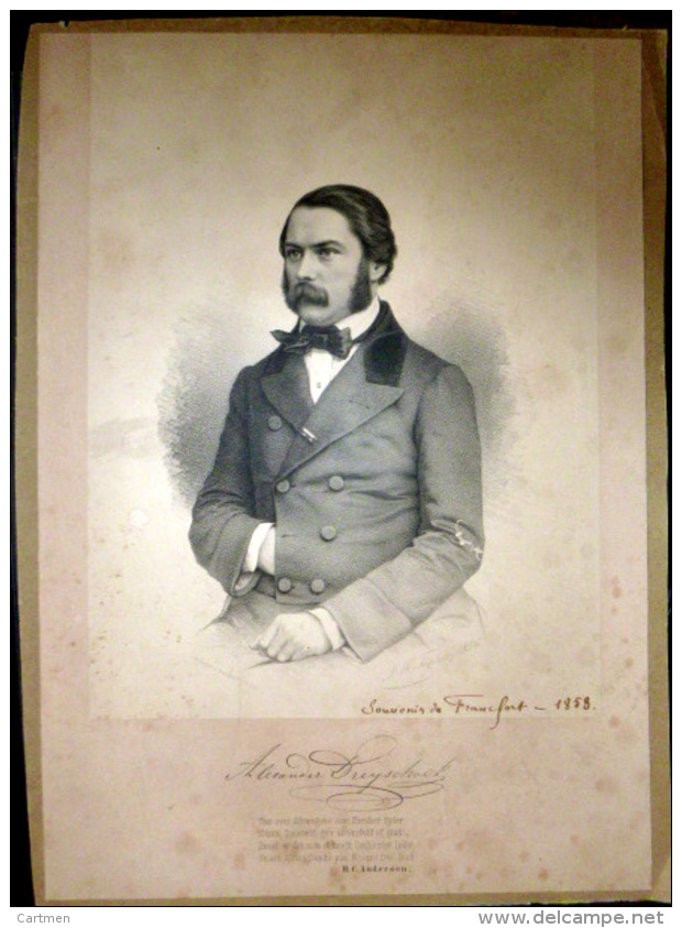 MUSIQUE  PORTRAIT DE ALEXANDRE DREYSCHOCK  COMPOSITEUR  LITHOGRAPHIE  ANNEES 1850 PIANO CLASSIQUE CONCERT - Lithographies