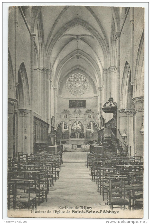 21 - Cote D'or - Saint St Seine L'abbaye Intérieur De L'eglise Vers Dijon 1907 - Dijon