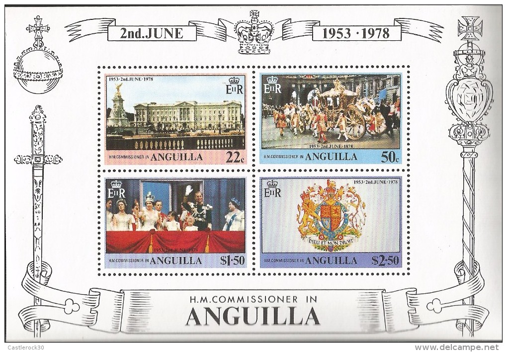 E)1978 ANGUILLA, BUCKINGHAM PALACE,  25TH ANNIV. OF CORONATION OF QUEEN ELIZABETH II, SOUVENIR SHEET, MNH - Anguilla (1968-...)