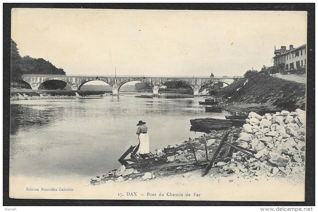 DAX Rare Lavandière Au Pont Du Chemin De Fer (NG) Landes (40) - Dax