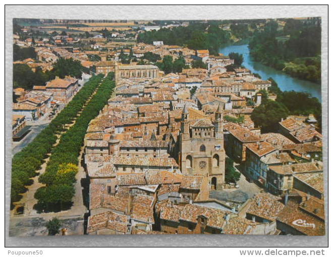 CP 81 Tarn RABASTENS  - Vue Générale Aérienne Des Promenades  , L'église Notre Dame Du Bourg  1989 - Rabastens