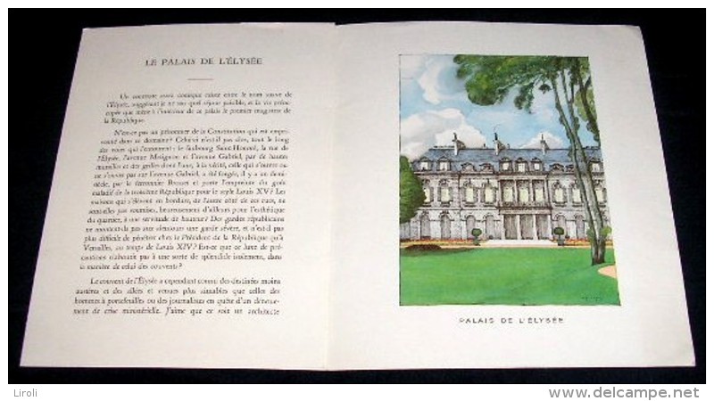 VIEILLES DEMEURES PARISIENNES. 02. LE PALAIS DE L' ELYSEE. Aquarelle De JEAN LEFORT. Texte De LEANDRE VAILLANT - Arte