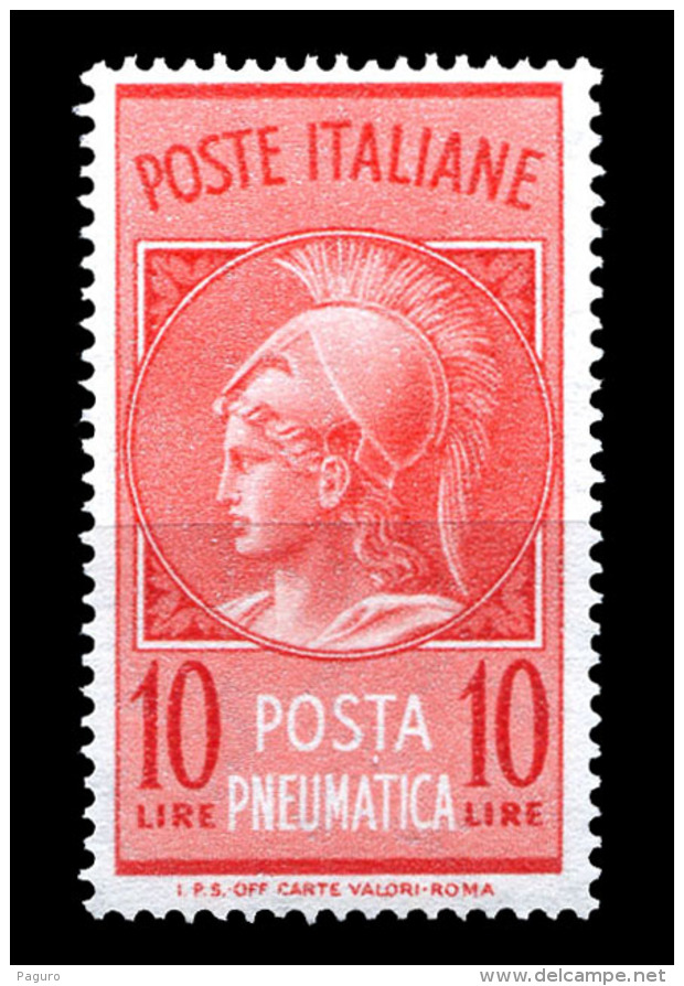 ITALIA 1947 1958 1966 POSTA PNEUMATICA Lire 10 MNH ** Integro - Posta Espressa/pneumatica