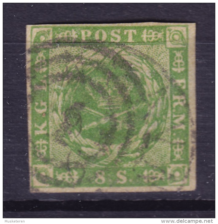 Denmark 1854 Mi. 5     8 Sk. Kroninsignien Im Lobeeerkranz Nummer Stempel "1" KØBENHAVN (2 Scans) - Used Stamps