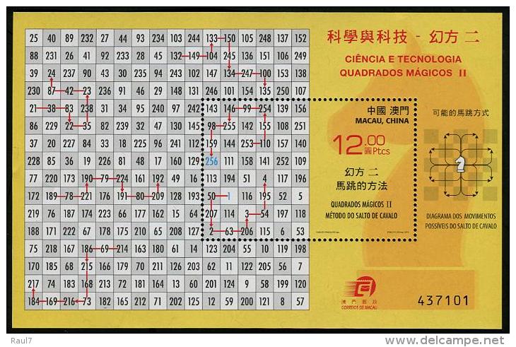 MACAU 2015 - Sciences Et Téchnologies, Magic Squares - BF Neufs // Mnh - Unused Stamps