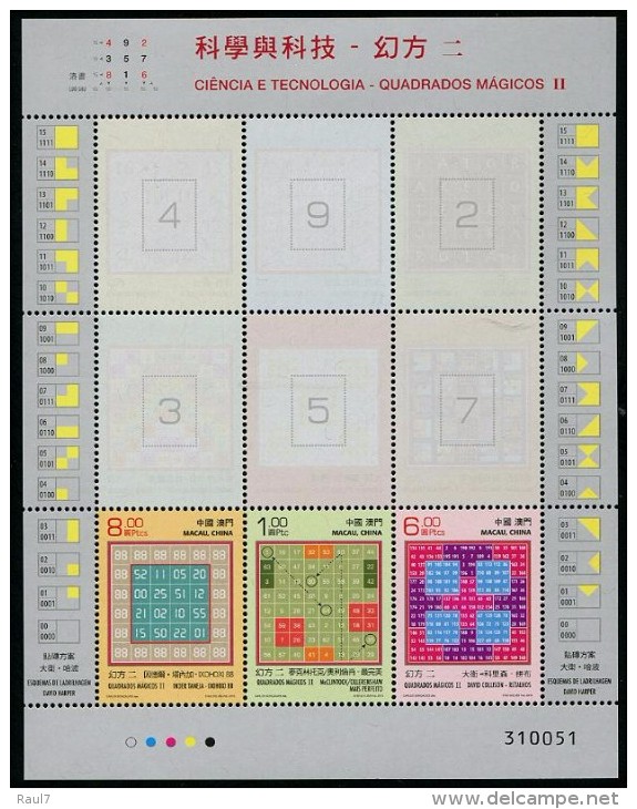MACAU 2015 - Sciences Et Téchnologies, Magic Squares - Feuillet Neufs // Mnh - Unused Stamps