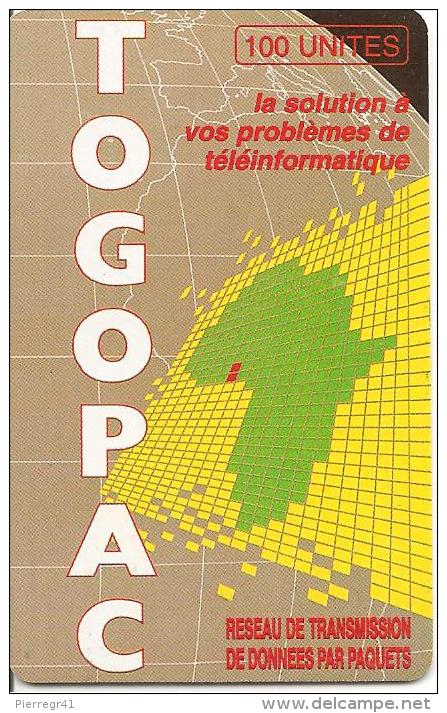 CARTE PUCE-TOGO-100U-TOGOPAC-SC7-Série 2-Puce Au V°-TBE - Togo