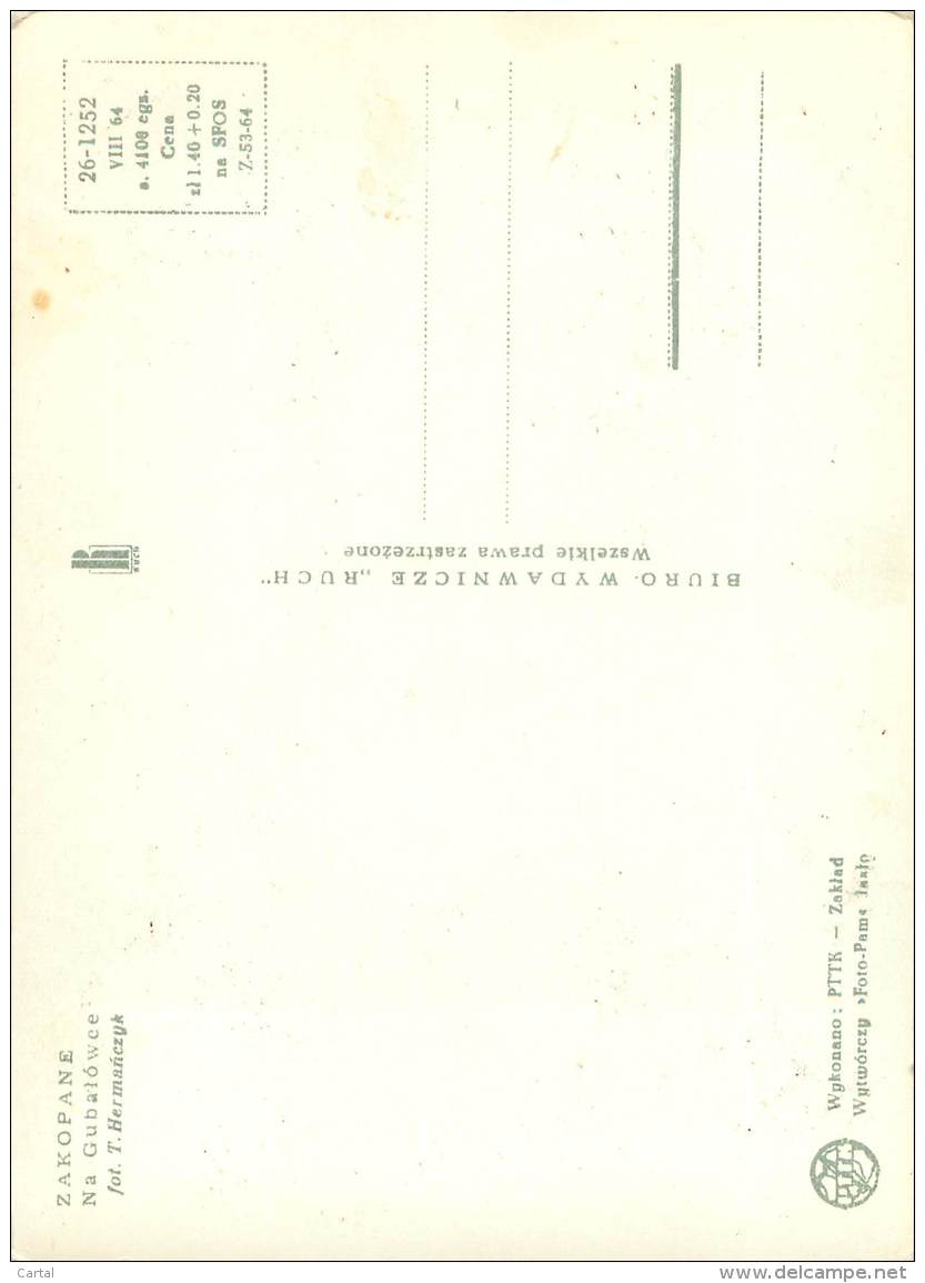 CPM - ZAKOPANE - Na Gubalowce - Pologne