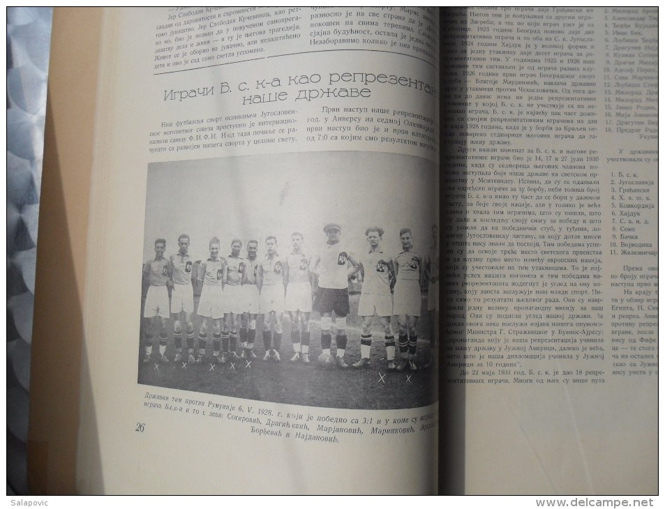 SPOMENICA BSK 1911-1931 BEOGRADSKI SPORT KLUB, BEOGRAD   RRARE