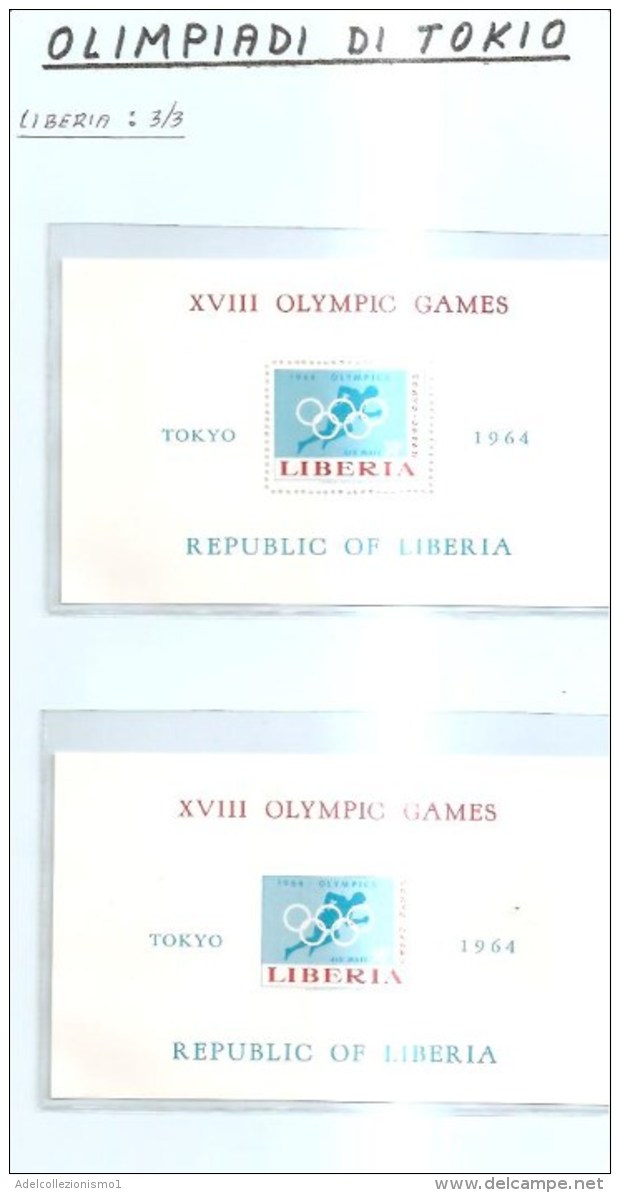 64230) Liberia-1964 -olimpiadi Di Tokio - 2 Bf-n.31-nuovi-uno Non Dentellato - Liberia