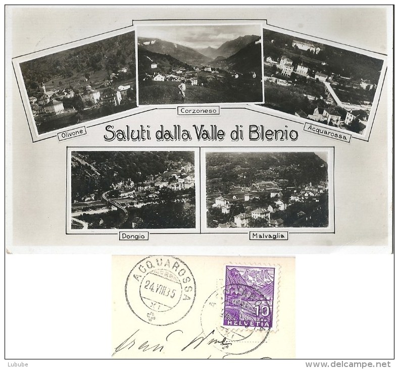 Saluti Dalla Valle Di Blenio  (5 Bilder)                1935 - Blenio