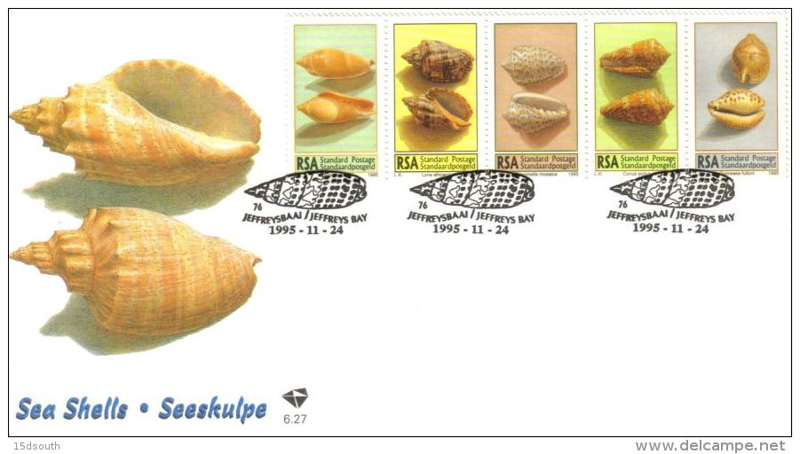 South Africa - 1995 Sea Shells FDC # SG 893a , Mi 979-983 - FDC