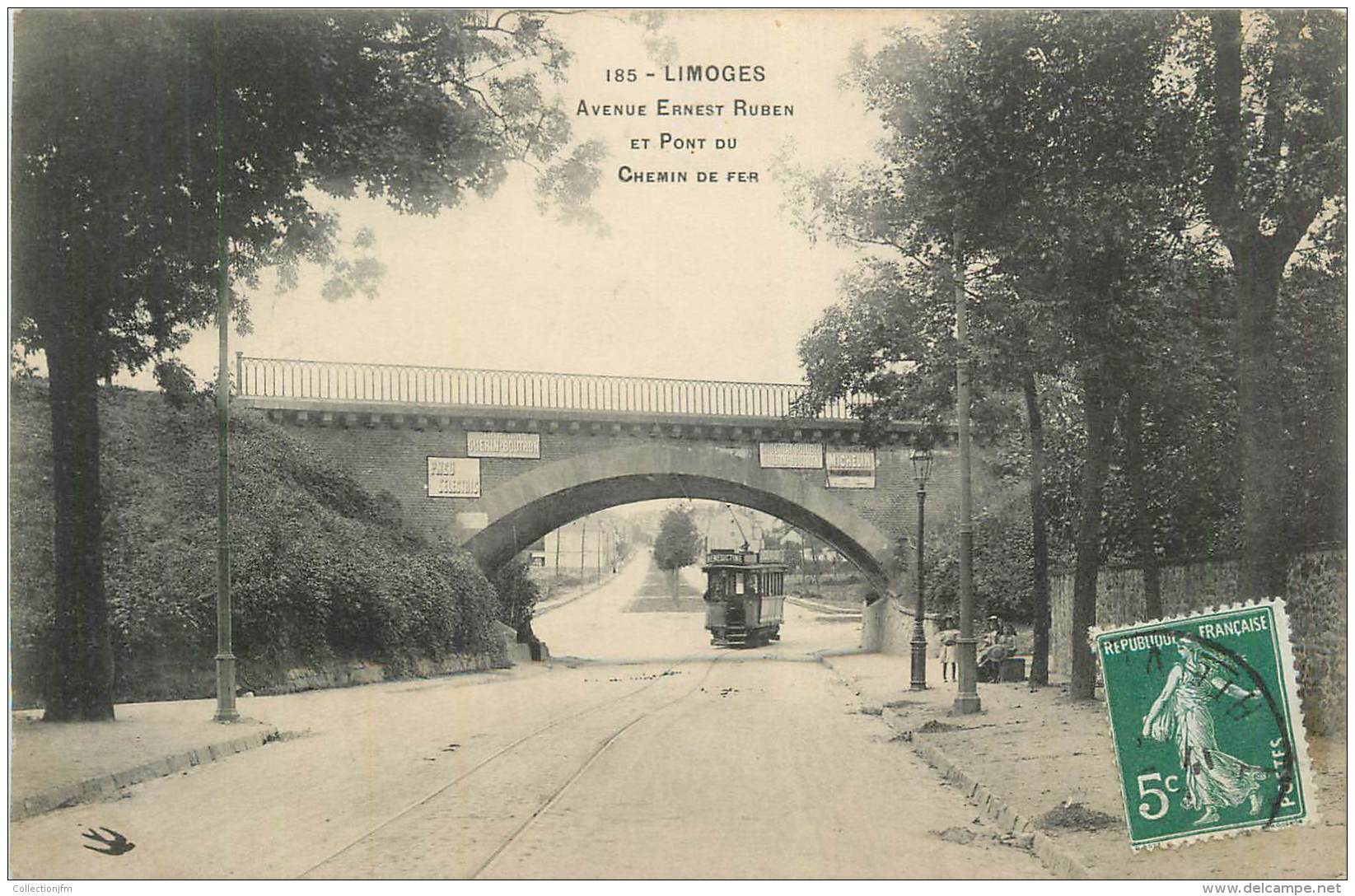 CPA FRANCE 87 "Limoges, Avenue Ernest Ruben Et Pont Du Chemin De Fer". - Limoges