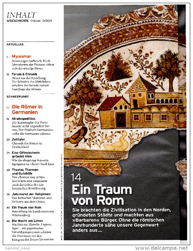 Zeitschrift Geschichte 10 / 2014  -  Die Römer In Germanien - Wie Die Zivilisation Nach Deutschland Kam - Autres & Non Classés