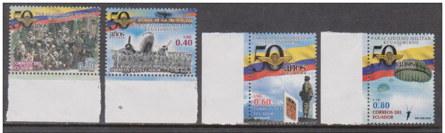 ECUADOR 2006 Military Parachuting 50th Anniversary SC# 1838-1841 - Ecuador