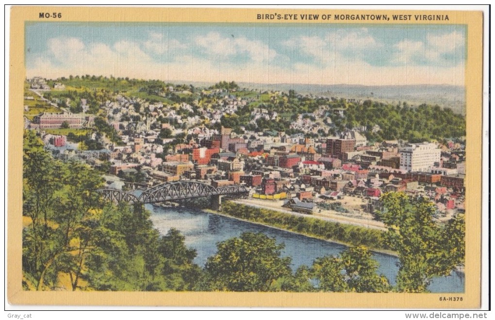 Bird's Eye View Of Morgantown, West Virginia, Unused Postcard [17314] - Morgantown