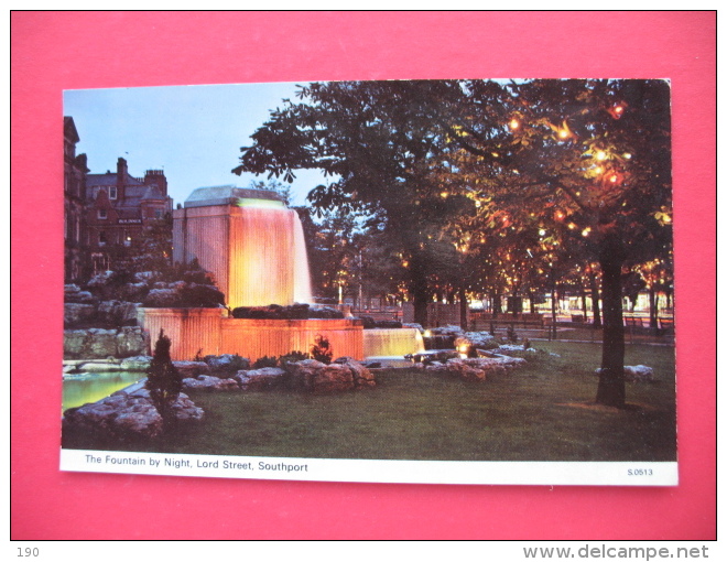 The Fountain By Night.LORD STREET,SOUTHPORT - Southport