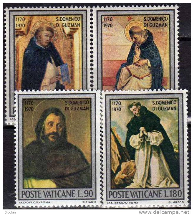 Hl.Dominikus 800.Geburtstag Vatikan 576/9 ** 1€ Gemälde Von Tizian El Greco Fra Angelico Lippo Vanni Art Set Of Vaticane - Unused Stamps