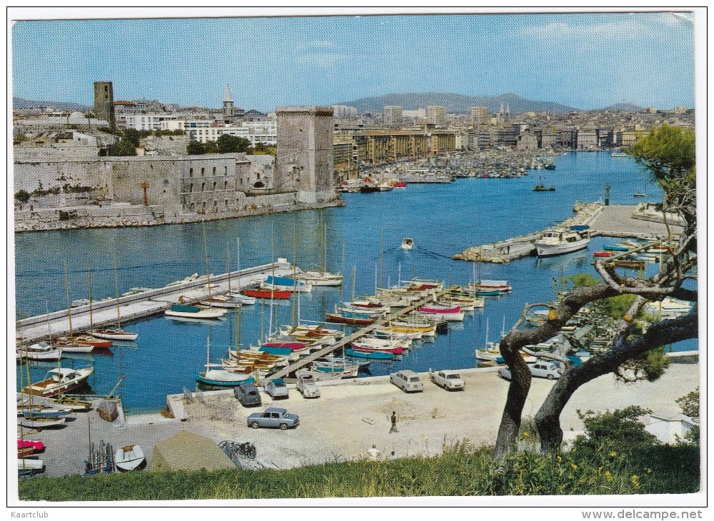 Marseille: PEUGEOT 203 BREAK, 403 BREAK & 404, RENAULT 8 & 4, CITROËN 2CV - Entrée Du Port / Fort St. Jean - Toerisme