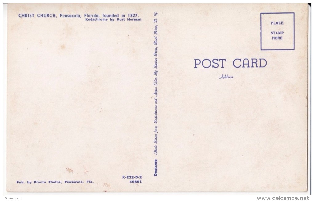 Christ Church, Pensacola, Florida, Unused Postcard [17350] - Pensacola