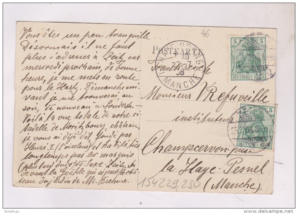 CPA ZEITZ, SCHLOSS MORITZBURG En 1908!! (voir Timbres) - Zeitz