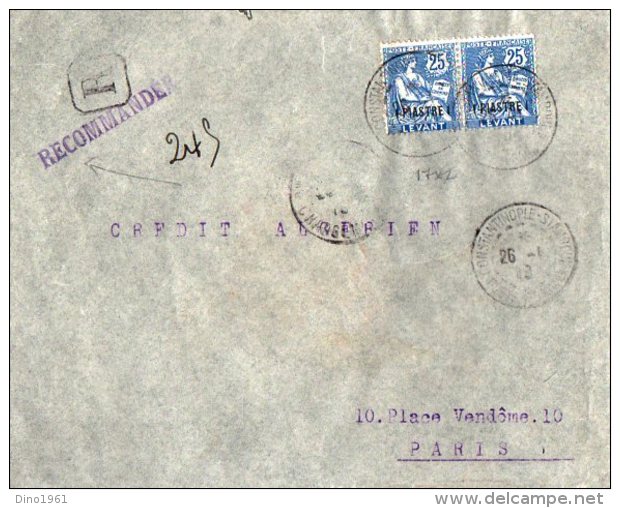 TB 1002 - LSC - Lettre Recommandée De Turquie MP CONSTANTINOPLE  Pour PARIS - Covers & Documents