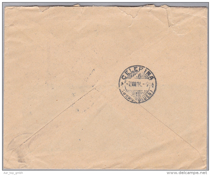 Schweiz Helvetia Br. 1914-08-06 Schaffhausen Pefin-Brief "MOSER" #M020 Gebr. Moser - Lettres & Documents