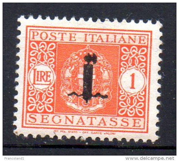 1944 Repubblica Sociale RSI Segnatasse N. 68   1 Lira Nuovo MLH* - Portomarken