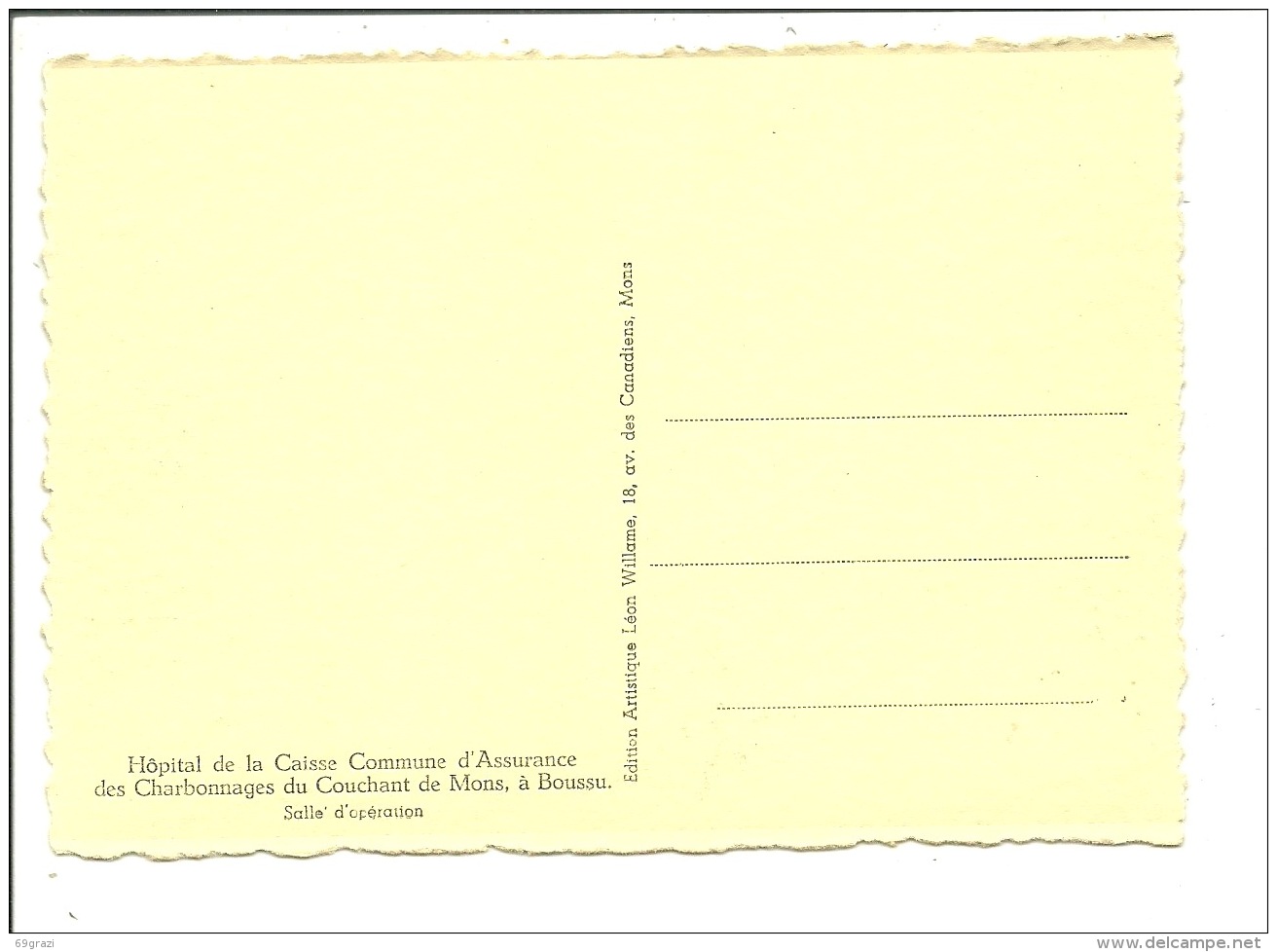 Boussu - Clinique De La Caisse Commune D'Assurance Des Charbonnages Du Couchant De Mons, Salle D'opération - Boussu