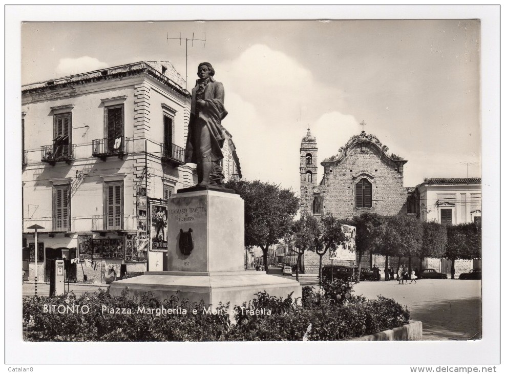 S5844 CARTOLINA BITONTO PIAZZA MARGHERITA E MONUMENTO - Bitonto