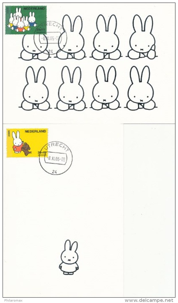 D22771 - 6 CARTES MAXIMUM CARDS RR FD 2005 NEDERLAND - 6 STUKS NIJNTJE MIFFY KINDERZEGELS - DICK BRUNA DUTCH ILLUSTRATOR - Maximum Cards